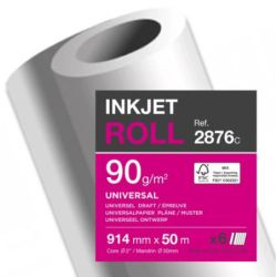 Bobine traceur Clairefontaine CLAIRJET 914mm x 50m 90g 2876C