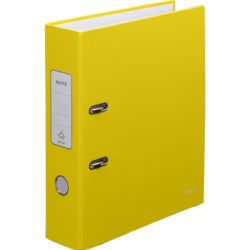 LEITZ Classeur à levier WOW 180°, A4, 8 cm, carton pelliculé, coloris Jaune