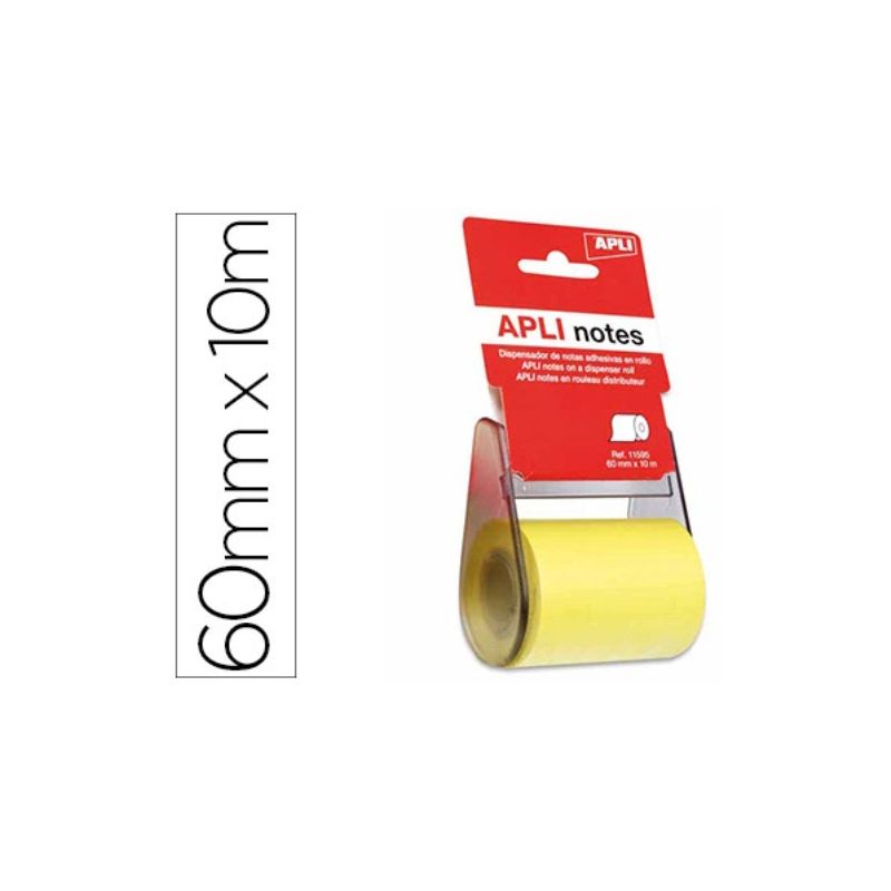 Dérouleur apli agipa notes repositionnables adhésives 60mmx10m lame plastique.