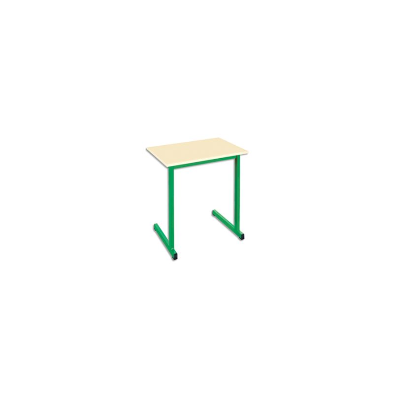 SODEMATUB Table scolaire MONOPLACE, hêtre, plateau 70 x 50 cm, hauteur 76 cm, taille 6, Vert