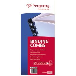 PERGAMY Boîte de 100 peignes anneaux plastiques 16mm Blanc 900081