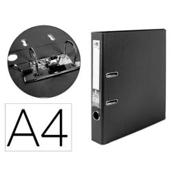 Classeur levier liderpapel a4 documenta carton rembordé 1,9mm dos 52mm rado métallique coloris noir.