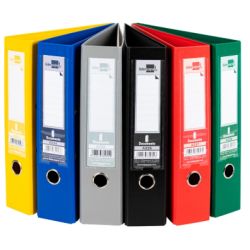 Classeur levier liderpapel a4 documenta carton rembordé 1,9mm dos 75mm rado métallique coloris assortis classiques.