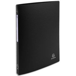EXACOMPTA Classeur 4 anneaux OPAK dos 2cm en PP 5/10e. Sans étiquette de dos. Coloris noir