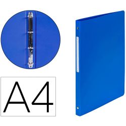 EXACOMPTA Classeur 4 anneaux OPAK dos 2cm en PP 5/10e. Sans étiquette de dos. Coloris bleu